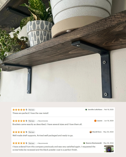 The Liverpool L Shelf Bracket – 1" Wide Heavy Duty Steel Support