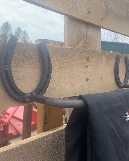 "Hoof-Inspired Hospitality: Horse Shoe Towel Bar for Farmhouse Flair Industrial Farm Co