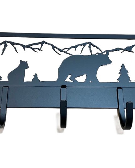 Handmade Momma Bear and Cub Design Coat Rack - Rustic Entryway Organizer - Functional Art for Your Home