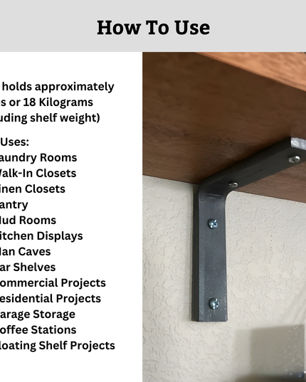 The Liverpool L Shelf Bracket – 1" Wide Heavy Duty Steel Support
