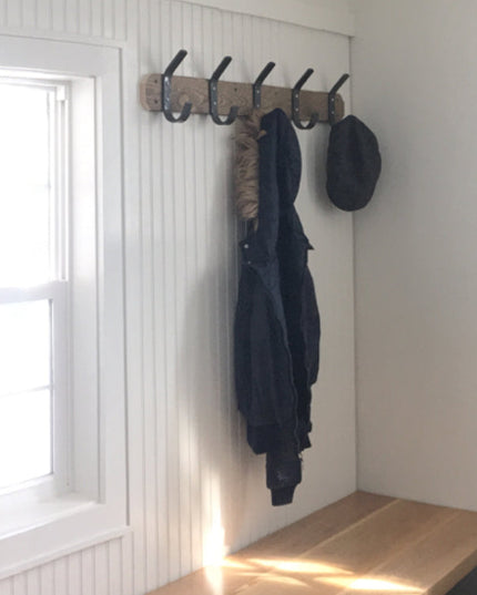 Double Hooks mounted on in mudroom