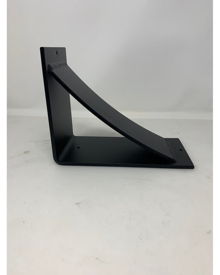 Black steel Ninemile 5-inch industrial shelf bracket with curved support bar by Industrial Farm Co, heavy duty triangular ...