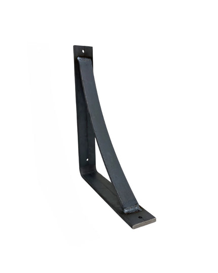 Black metal Rey Bracket Support from Industrial Farm Co - triangular welded steel shelf bracket with mounting holes on whi...