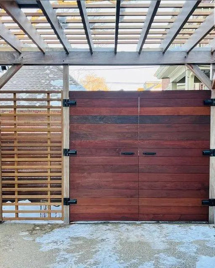 The Louie Door Handle Door Handle/ Pull Black Powder Coat Flat Push Plate No Flat Pushplate | Industrial Farm Co