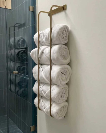 The Tyler Bathroom Towel Rack Towel Holder 12" Wall Mount Length Finish Clear Coat | Industrial Farm Co