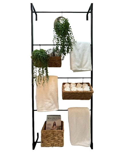 The Veronica Modern Blanket Ladder  3 Feet - 16" Wide Finish Clear Coat | Industrial Farm Co