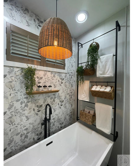 The Veronica Modern Blanket Ladder  3 Feet - 16" Wide Finish Black Powder Coat | Industrial Farm Co