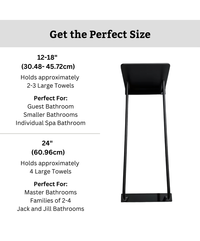 12 - 18" + 24"  Towel Rack Handcrafted by Industrial Farm Co - Heavy Duty Steel Accents