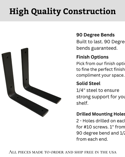 The Liverpool L Shelf Bracket – 1" Wide Heavy Duty Steel Support