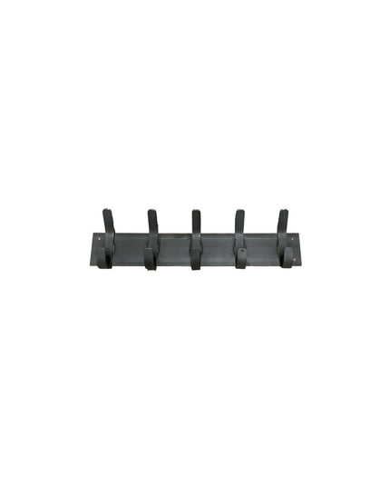 Riseform Wall Mounted Metal Coat Rack in dark gray with 5 hooks by Industrial Farm Co, modern minimalist design