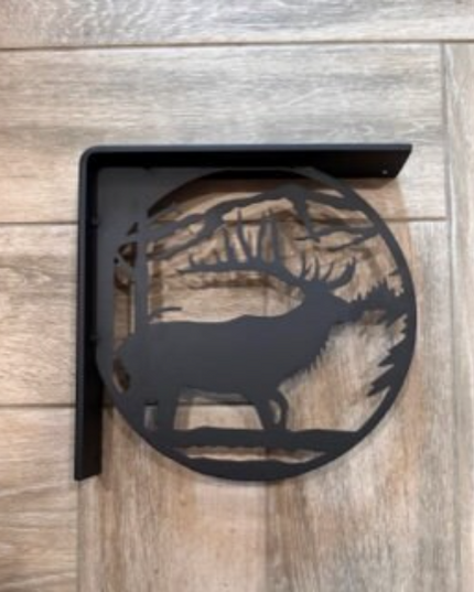 Handcrafted Metal Elk Profile L-Bracket