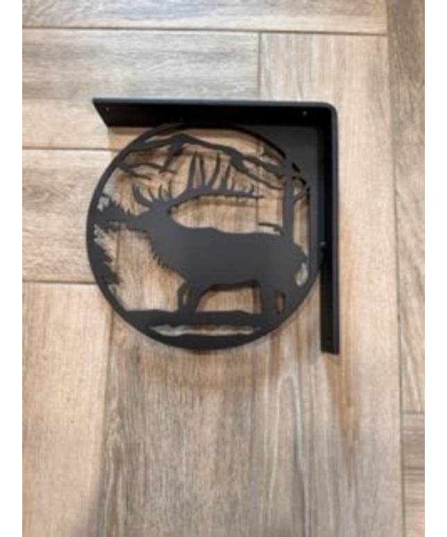 Handcrafted Metal Elk Profile L-Bracket