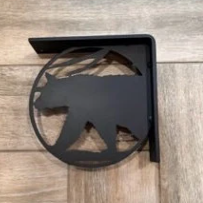 Handcrafted Metal Bear Cutout L-Bracket 2" Wide