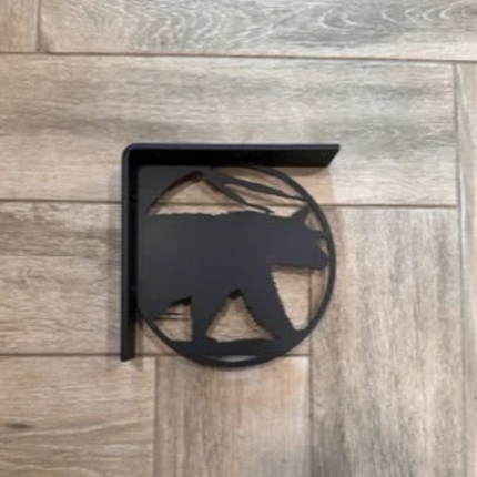 Handcrafted Metal Bear Cutout L-Bracket 2" Wide