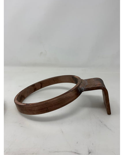 Hudson Wall Planter Ring in dark walnut wood by Industrial Farm Co - circular plant holder with angled mounting bracket on...