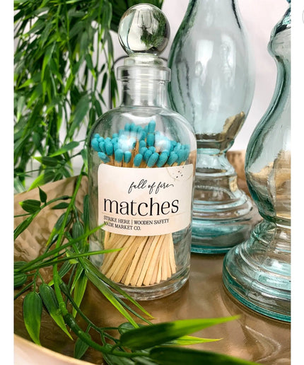 Fancy Apothecary Colored Matches Matches Turquoise Matches   | Made Market Co.
