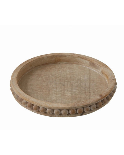 Decorative Beaded Wood Accent Tray     | Industrial Farm Co