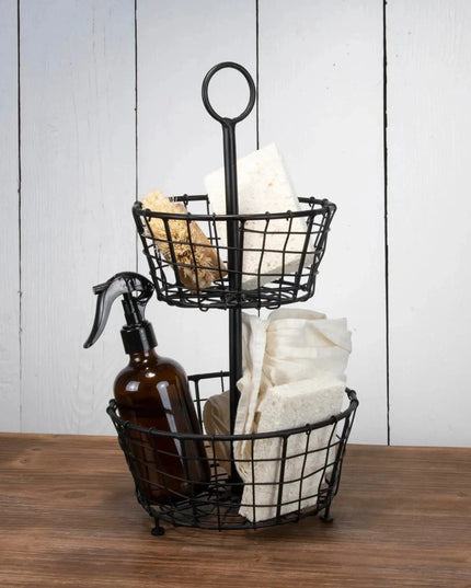 Black Tiered Metal Basket  Default Title   | Industrial Farm Co