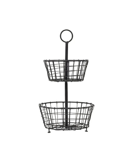Black Tiered Metal Basket     | Industrial Farm Co