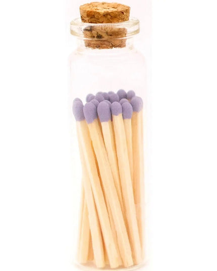 Decorative Mini Matches In Glass Container  Mocha Tip   | Industrial Farm Co
