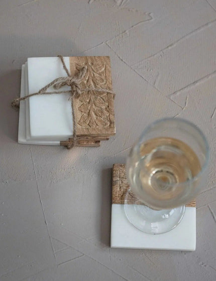 Hand Carved Coaster Set  Default Title   | Industrial Farm Co