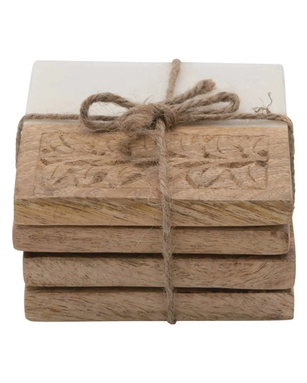 Hand Carved Coaster Set     | Industrial Farm Co