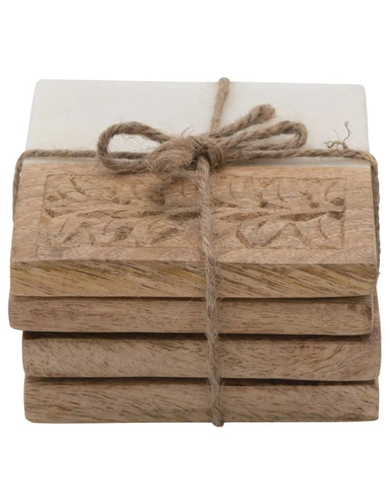Hand Carved Coaster Set     | Industrial Farm Co