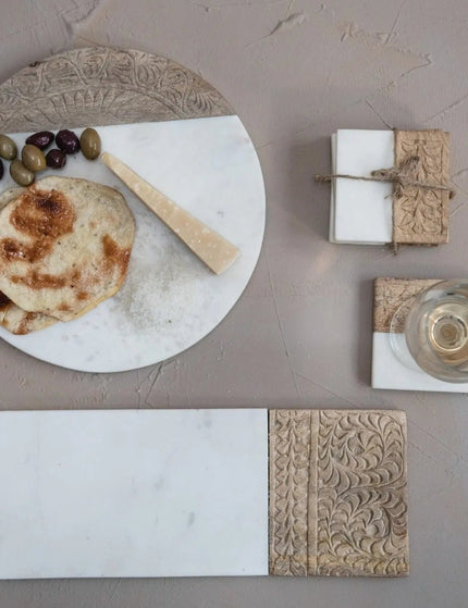 Hand Carved Charcuterie Serving Board  Rectangle Serving Board   | Creative Co-op