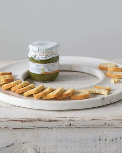 Round Marble Cracker Tray  Default Title   | Industrial Farm Co