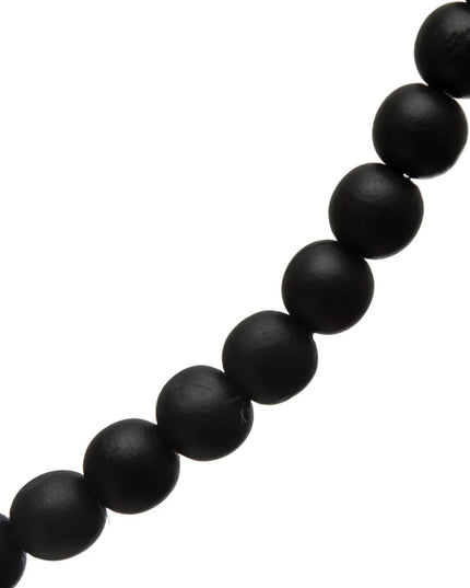Distressed Black Paulownia Bead Garland     | Industrial Farm Co