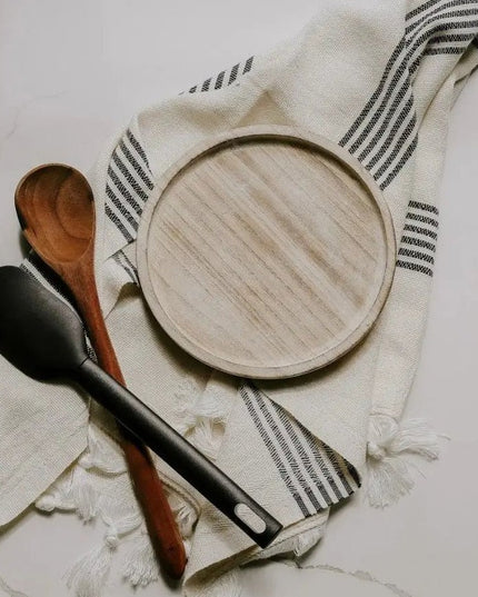 Rustic Paulownia Round Tray  Default Title   | Industrial Farm Co