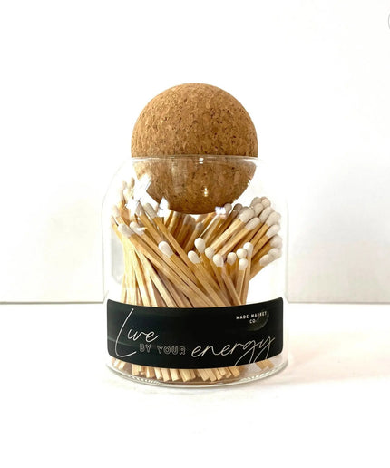 Round Cork Top Matches  Black Tip   | Industrial Farm Co