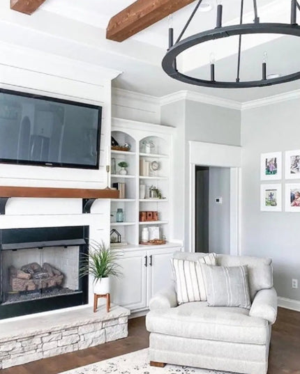 The Albany Mantel Corbel Brackets/Corbels 5" Depth x 7" Wall Mount Length Finish Silver Powder Coat | Industrial Farm Co