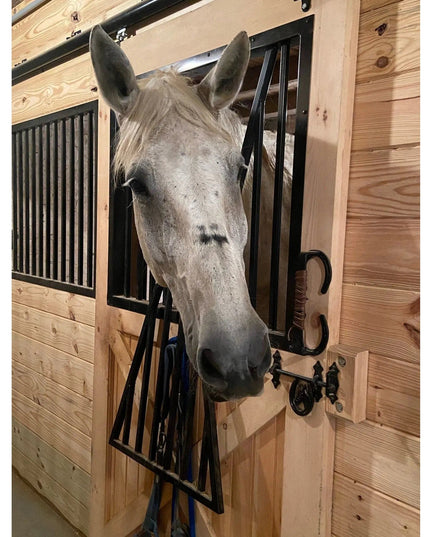 The Bermuda Handle Door Handle/ Pull Raw - Uncoated Metal Leather Wrapping Leather Braid - Black | Industrial Farm Co