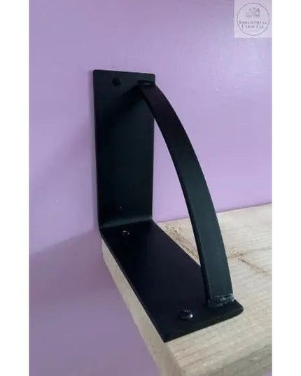 The Brie Bookshelf Bracket Brackets/Corbels 5" Depth x 5" Wall Mount Length Finish Black Powder Coat | Industrial Farm Co
