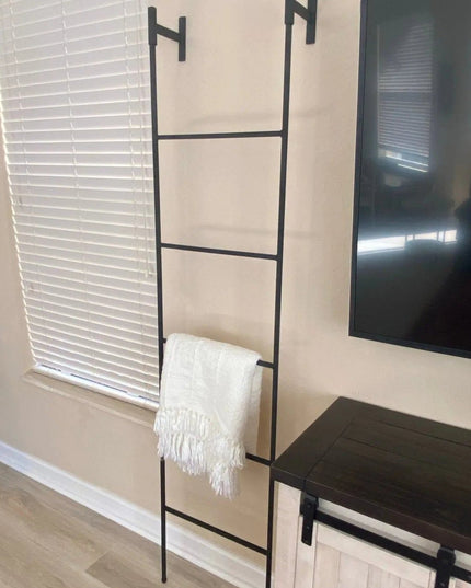 The Brielle Top Mounted Blanket Ladder  2ft - 16” Wide Finish Clear Coat | Industrial Farm Co