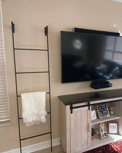 The Brielle Top Mounted Blanket Ladder  2ft - 16” Wide Finish Gold Powder Coat | Industrial Farm Co