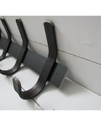 The Christopher Double Hook Coat Rack Coat Rack 20" Wall Mount Length Finish Gold Powder Coat | Industrial Farm Co