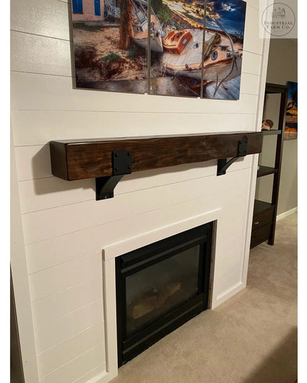 The Clermont Farmhouse Shelf Mantle Support Brackets/Corbels 6" Depth x 8" Wall Mount Length Finish Raw - Uncoated Metal | Industrial Farm Co