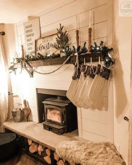 The Clermont Farmhouse Shelf Mantle Support Brackets/Corbels 6" Depth x 8" Wall Mount Length Finish Silver Powder Coat | Industrial Farm Co