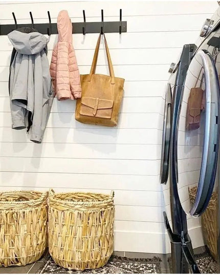 The Cooperstown Double Hook Coat Rack Coat Rack 10" Wall Mount Length Finish Clear Coat | Industrial Farm Co