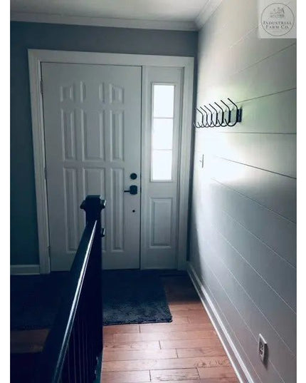 The Cooperstown Double Hook Coat Rack Coat Rack 10" Wall Mount Length Finish Silver Powder Coat | Industrial Farm Co