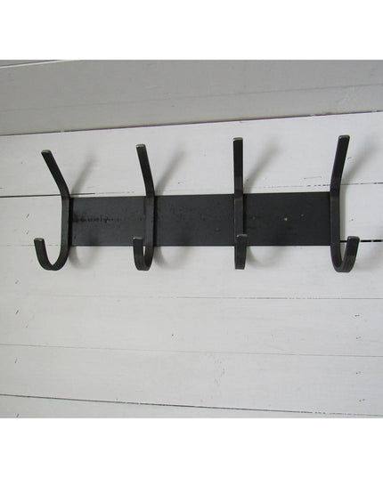The Cooperstown Double Hook Coat Rack Coat Rack 14" Wall Mount Length Finish Gold Powder Coat | Industrial Farm Co