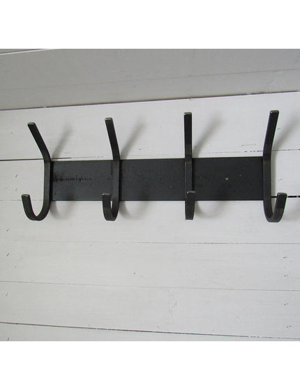 The Cooperstown Double Hook Coat Rack Coat Rack 14" Wall Mount Length Finish Gold Powder Coat | Industrial Farm Co