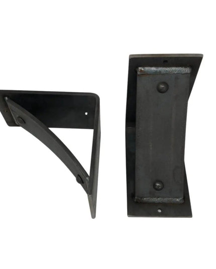 The Cortland Pantry Shelf Support Brackets/Corbels 5" Depth x 5" Wall Mount Length Finish Silver Powder Coat | Industrial Farm Co