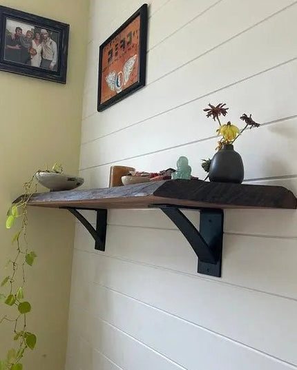 The Dibbles Floating Shelf Bracket Brackets/Corbels 5" Depth x 7" Wall Mount Length Finish Silver Powder Coat | Industrial Farm Co