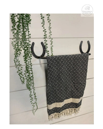 The Donahue Towel Bar  12" Wall Mount Length Finish Black Powder Coat | Industrial Farm Co