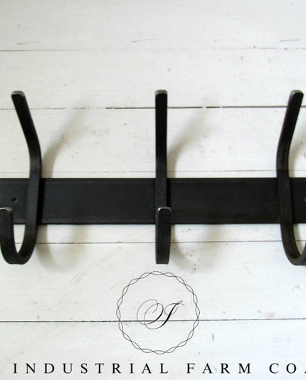 The Eastman Coat & Hook Rack Coat Rack 14"  Wall Mount Length Finish Black Powder Coat | Industrial Farm Co