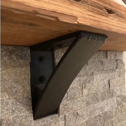 The Eleanor Minimal Steel Bracket Brackets/Corbels 5" Depth x 5" Wall Mount Length Finish Black Powder Coat | Industrial Farm Co
