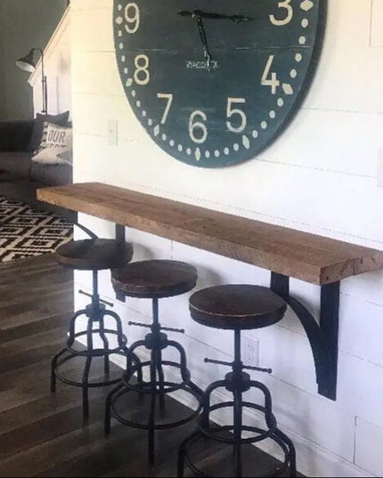 The Endicott Breakfast Bar Support Brackets/Corbels 8" Depth x 20" Wall Mount Length Finish Raw - Uncoated Metal | Industrial Farm Co